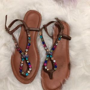 Rhinestone multicolor sandals
